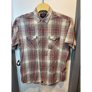 Address Unknown Mens Snap Button Down Size 2XL RN# 58805 Gray